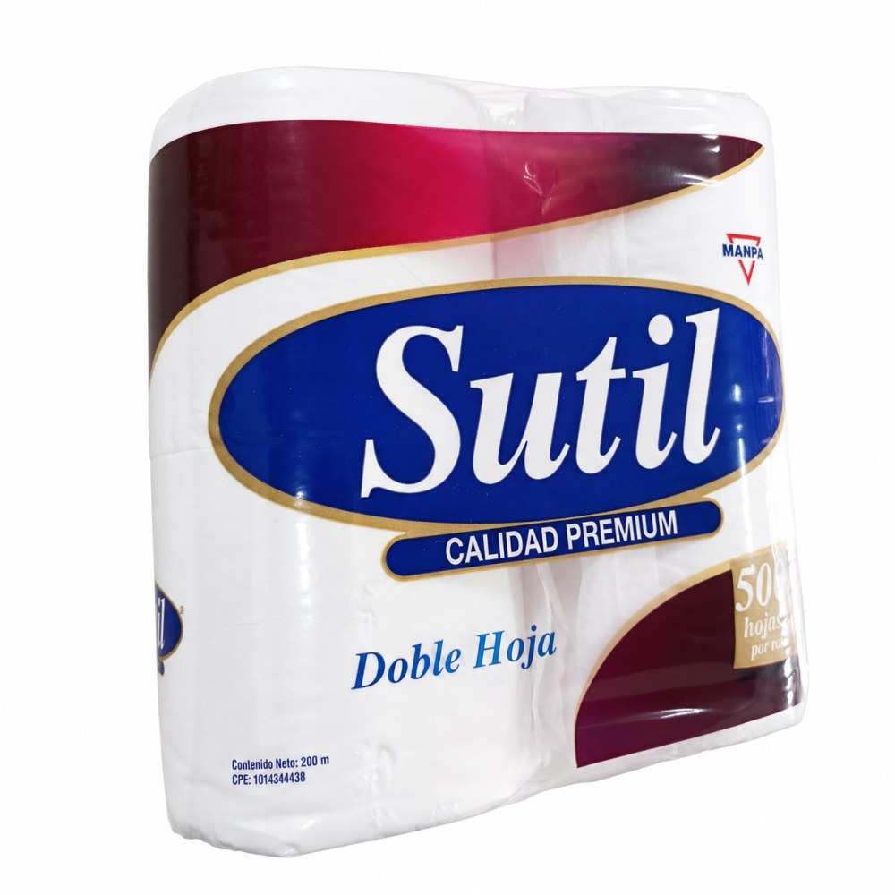 Papel Higiénico Sutil Premium Doble Hoja 4 Rollos