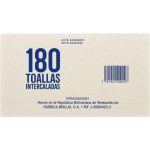Otro lado del empaque de Toallas Intercaladas Brilux -  180 Unidades