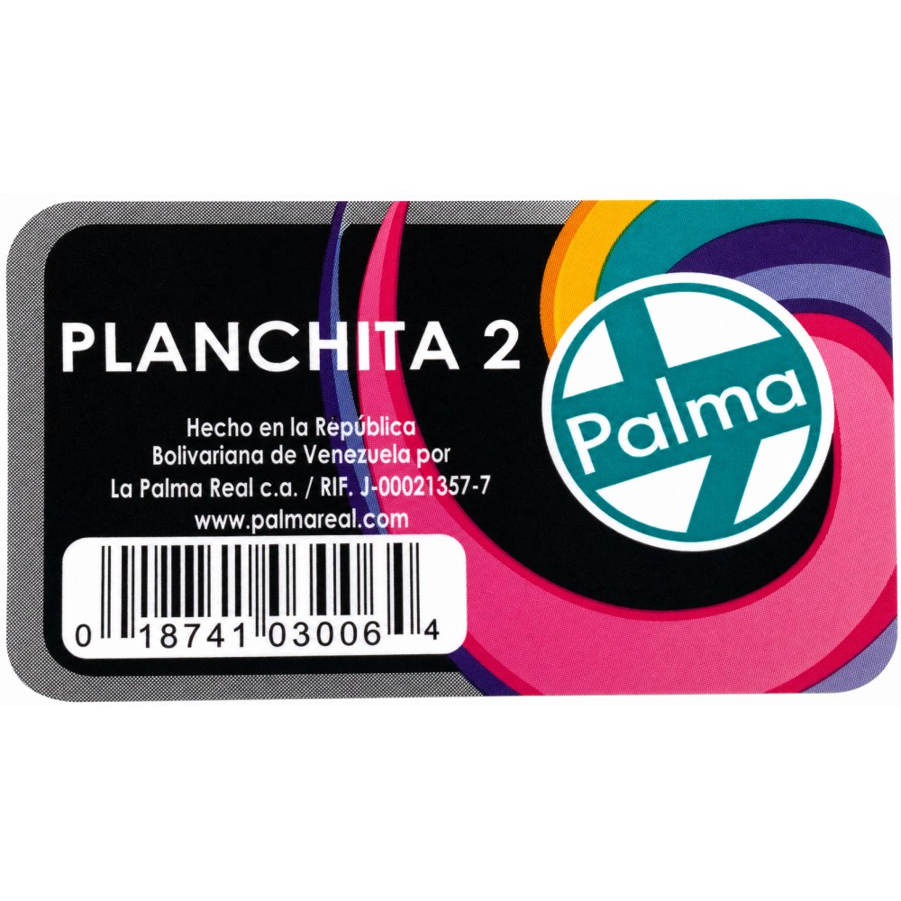 Otro lado del empaque de Cepillo Planchita 2 Palma