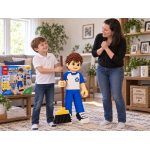 Otro lado del empaque de Lego - Niño Limpiado La Casa