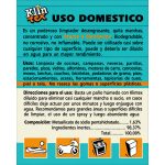 Otro lado del empaque de Klin Tex Limpiador Desengrasante Multiuso Aroma a Mandarina – 1,43 Litros