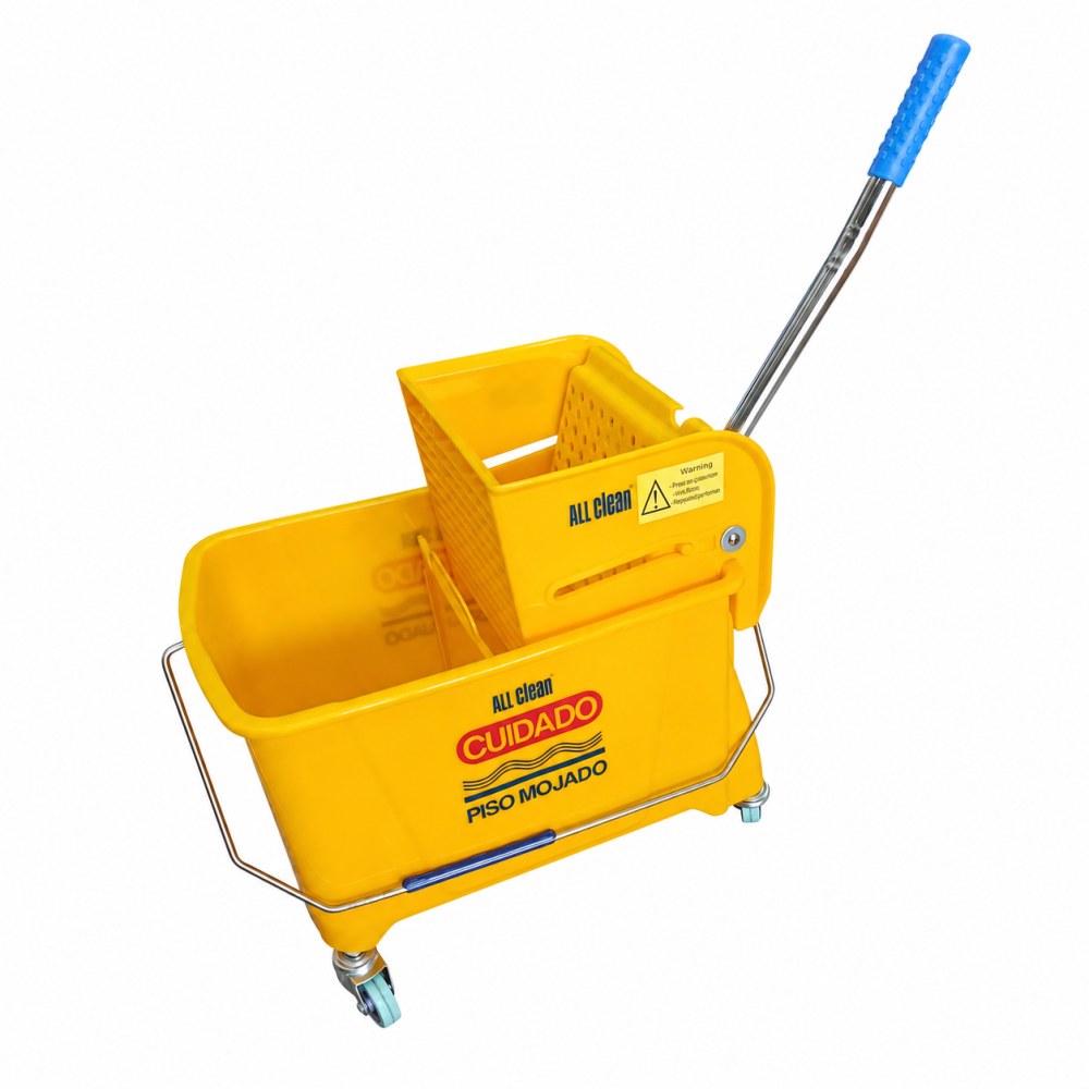 Otro lado del empaque de Carro Mopero con Exprimidor All Clean - 20 Litros