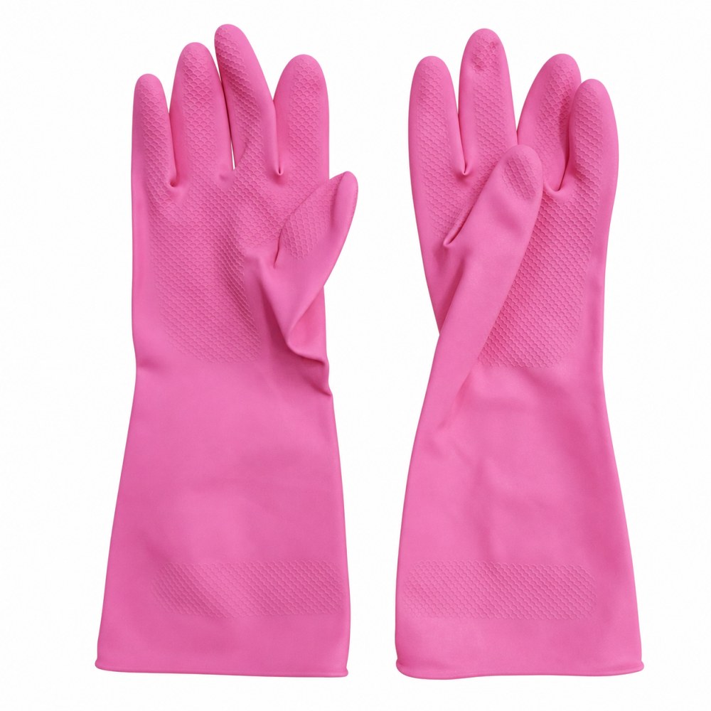 Frente del empaque de IZY Clean Guantes Multiusos Rosa Talla S