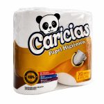 Frente del empaque de Papel Higiénico Caricias XG 600 Hojas - 4 rollos