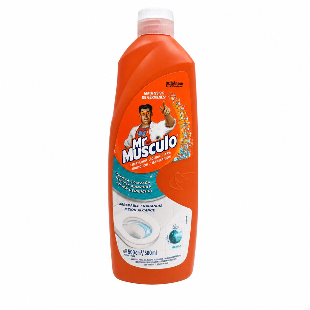 Frente del empaque de Limpiador para Inodoros Marina Mr Músculo - 500 ml