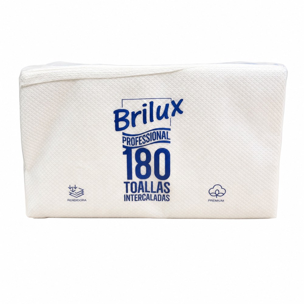 Frente del empaque de Toallas Intercaladas Brilux -  180 Unidades