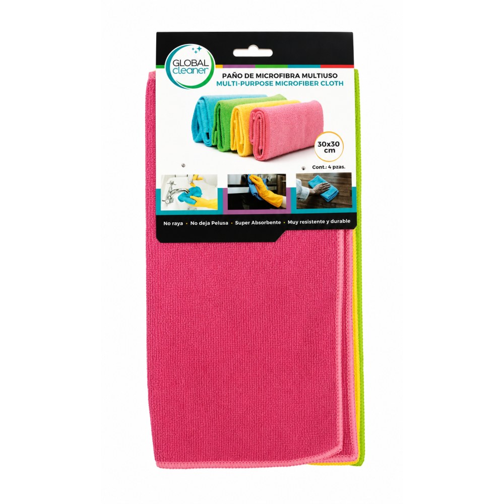 Paños de Microfibra Multiuso 30x30 cm - 4 Paños